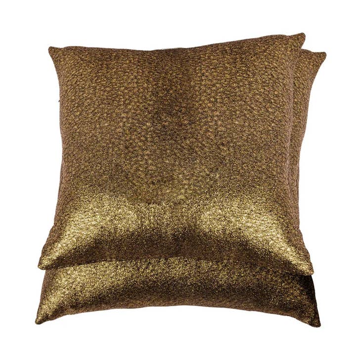 Coussin décoratif luxueux en bronze doré pour la vente par DECO DECOR