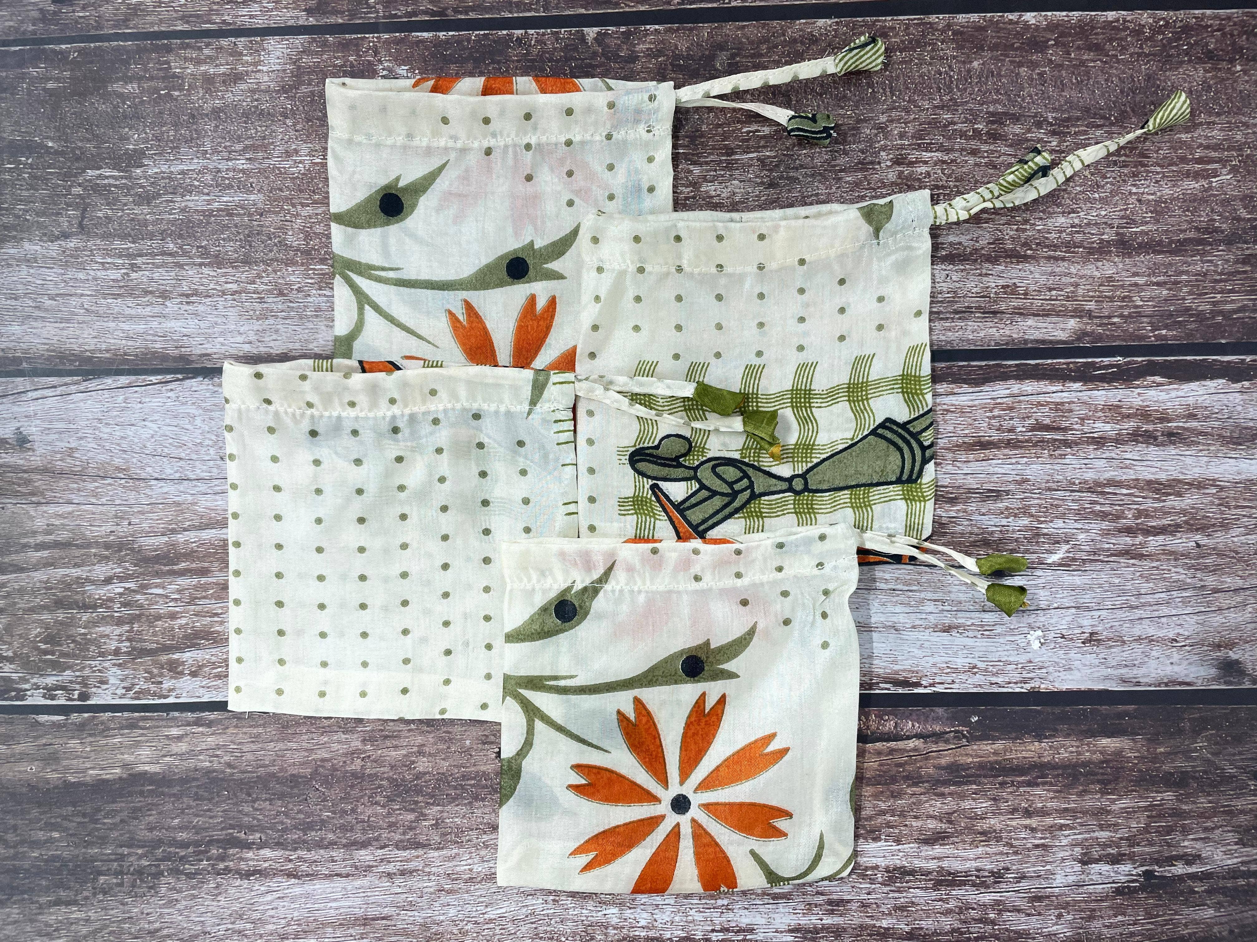 House of Kraft Jewelry & Accessories - Wholesale Gift Bag Set/Pack - Gift Pouches | Upcycled Silk Pouch | Pack Silk Gift Pouch32