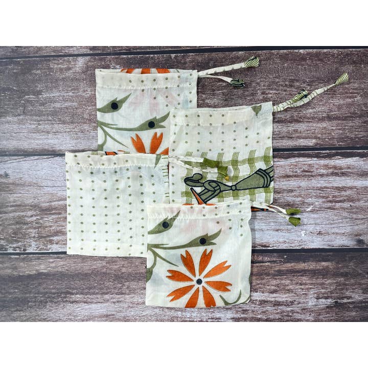 House of Kraft Jewelry & Accessories - Wholesale Gift Bag Set/Pack - Gift Pouches | Upcycled Silk Pouch | Pack Silk Gift Pouch32