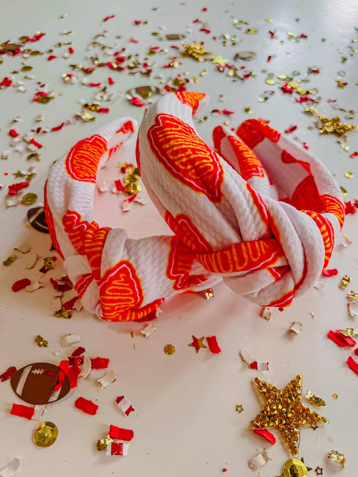 White Kingdom Checkered Knotted Headband for wholesale by Evie Pearl Handmade LLC