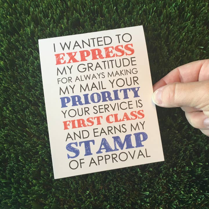 Personal Paper Hugs - Wholesale Thank You Card - Card for Mail Carrier / Thank You / Card for Mail Man / Card for Post Office Worker / Mailman Thank You / Mailman Christmas / Postal Worker1