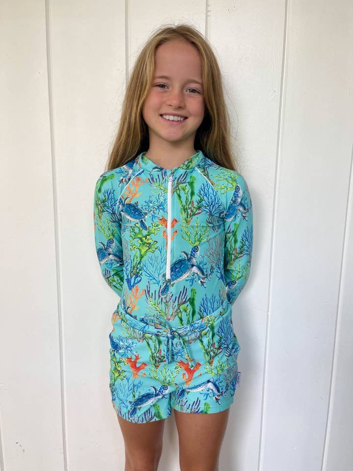 Tribe Tropical – wholesale Swim shorts – Kids – Girls Swim / Active Shorts with Tie - Lady Elliot0