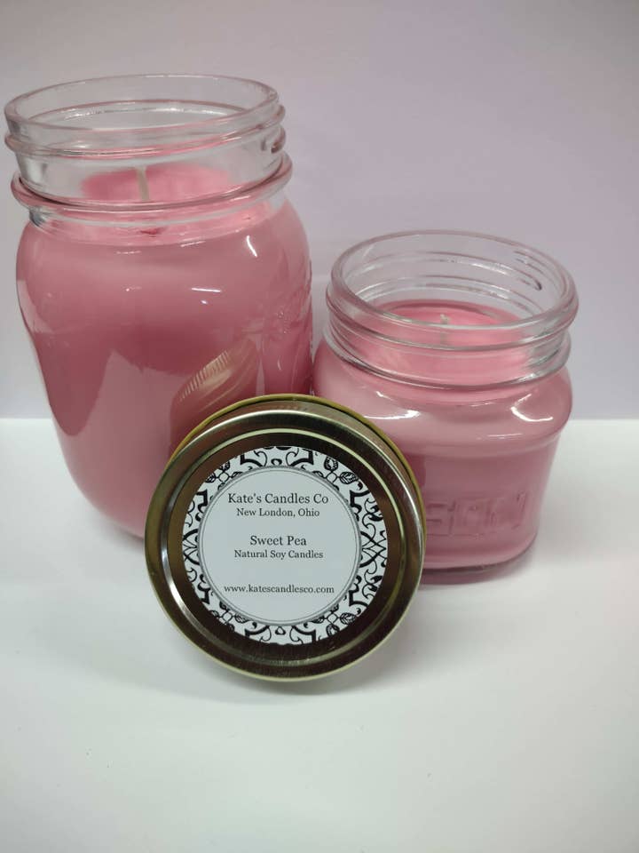 Sweet Pea Soy Candles for wholesale by Kate's Candles co