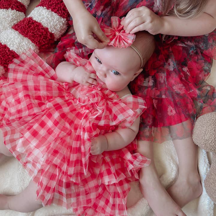 De feestjurk - RED GINGHAM voor wholesale door With Love for Kids