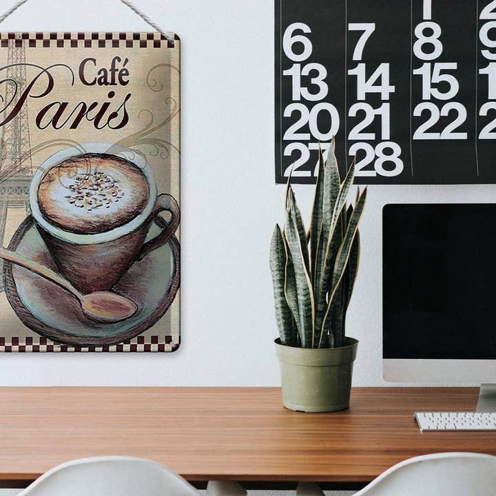 Femer - Wholesale Sign - Paris 20x30 cm Eiffel Tower Coffee Cup Cafe Deco Sign3