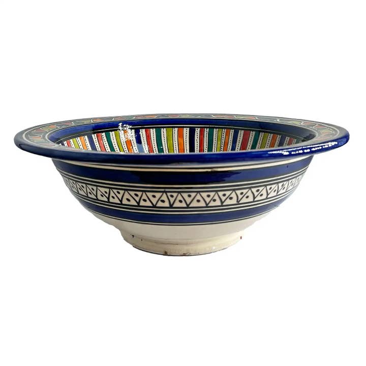 Etnico del Mondo - Wholesale Bathroom Accessory Set - Ethnic Sink in Moroccan Terracotta Ceramic #33