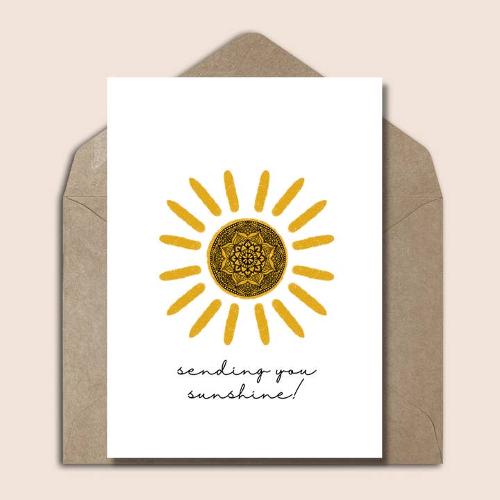 Wenskaart Zomaar Motivatie Zon met Mandala voor wholesale door Studio Mo