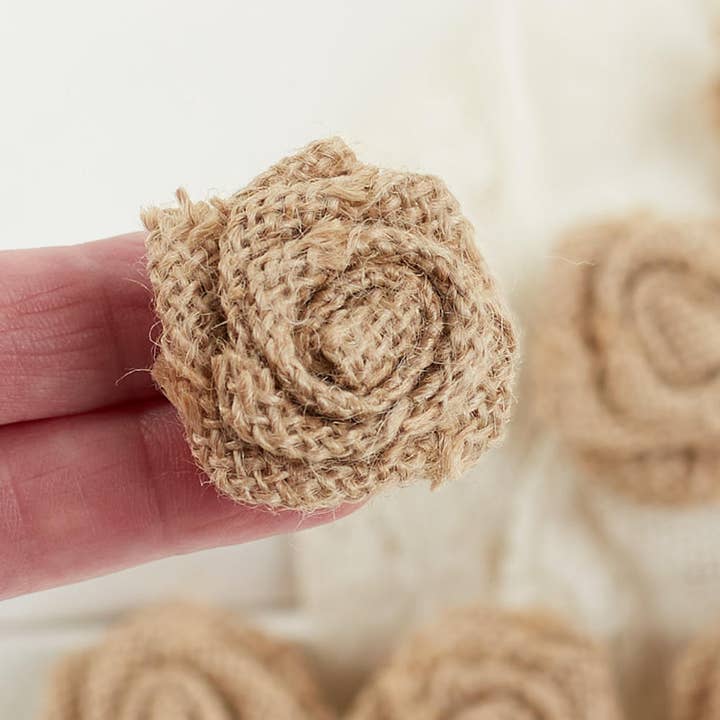 Factory Direct Craft - Wholesale Artificial Flowers - Burlap Rose Embellishments