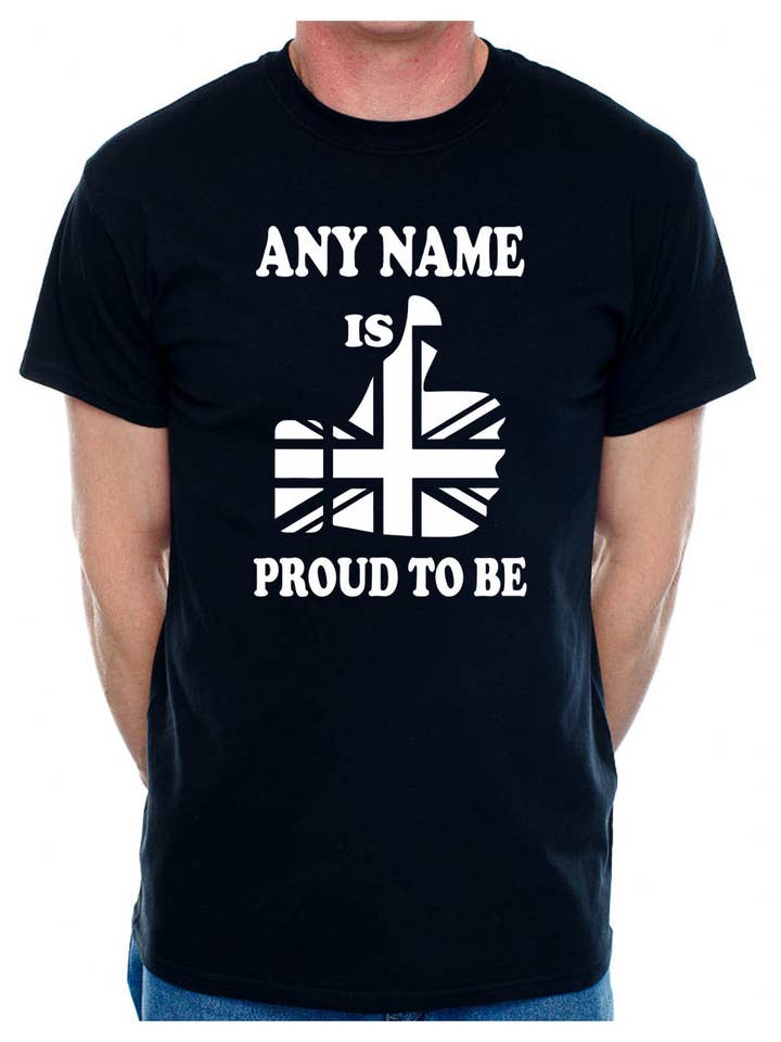 Print4U - Wholesale Screen printed t-shirt – Men′s - Personalised Mens T-Shirt Proud To Be British Any Name Custom