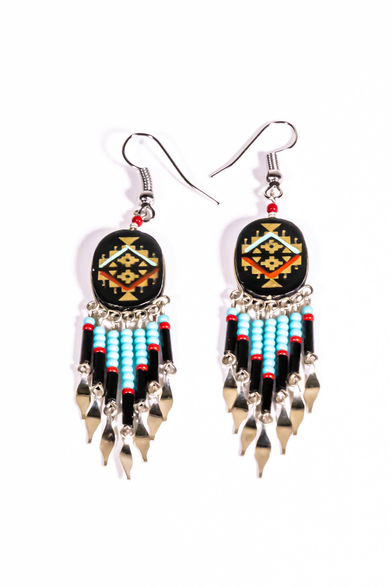 Shelley Enterprises Inc. - Vendita all'ingrosso Orecchini pendenti - 7601-Orecchini dipinti, fatti a mano con perline ceche13