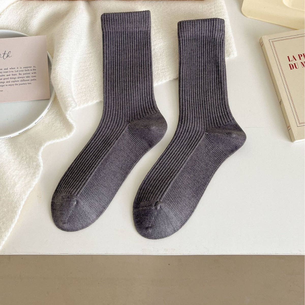 alberalkirk - Wholesale Socks - Women's - Thermal Wool Blend Mid-Calf Socks Multi Color M5A0203