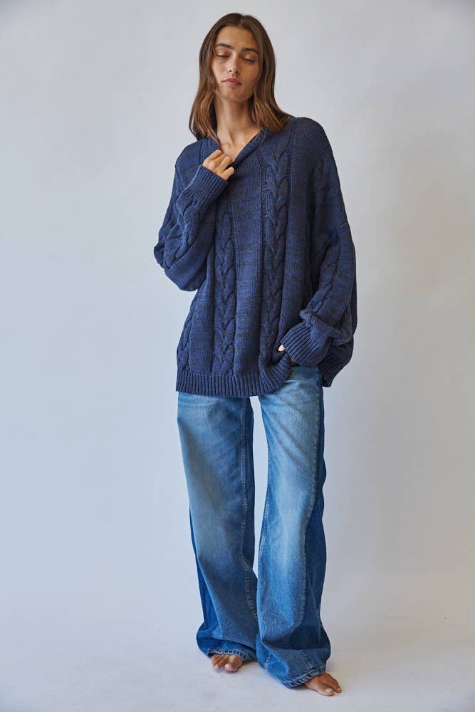 Creamon - Wholesale Knit Sweater - Women's - NSW3211-NAVY12