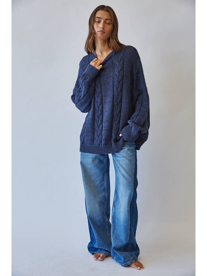 Creamon - Wholesale Knit Sweater - Women's - NSW3211-NAVY12