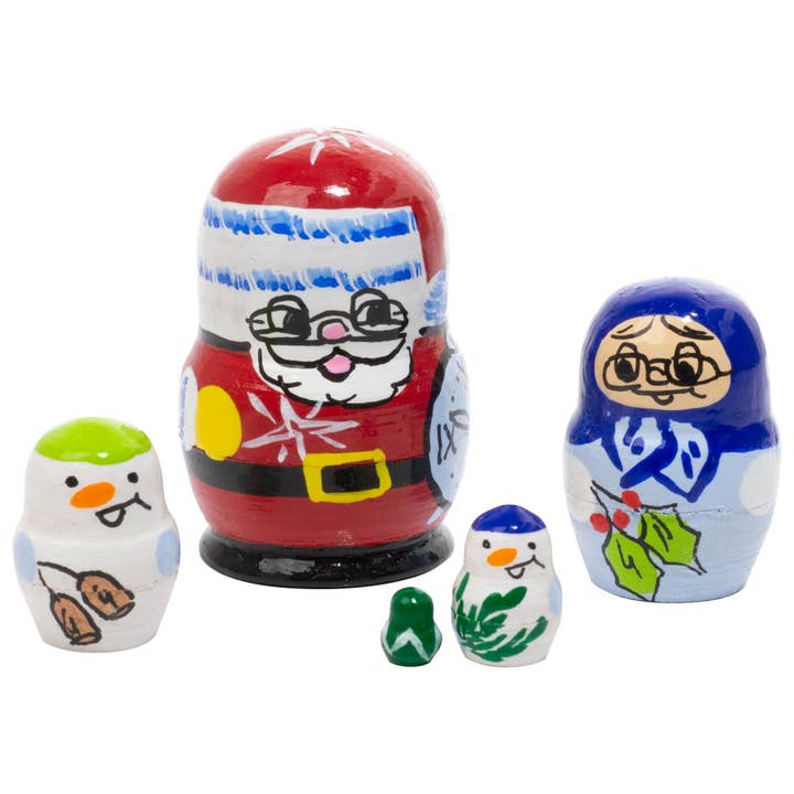 Mini Christmas Nesting Doll 5pc./1" for wholesale by Golden Cockerel