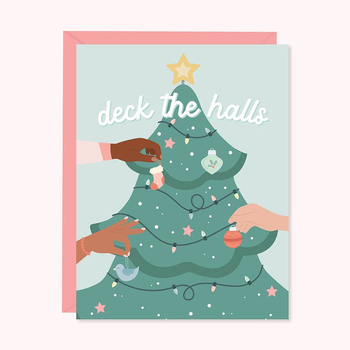 Deck the Halls | Tarjeta de felicitación para venta al por mayor de Paper Hearts™
