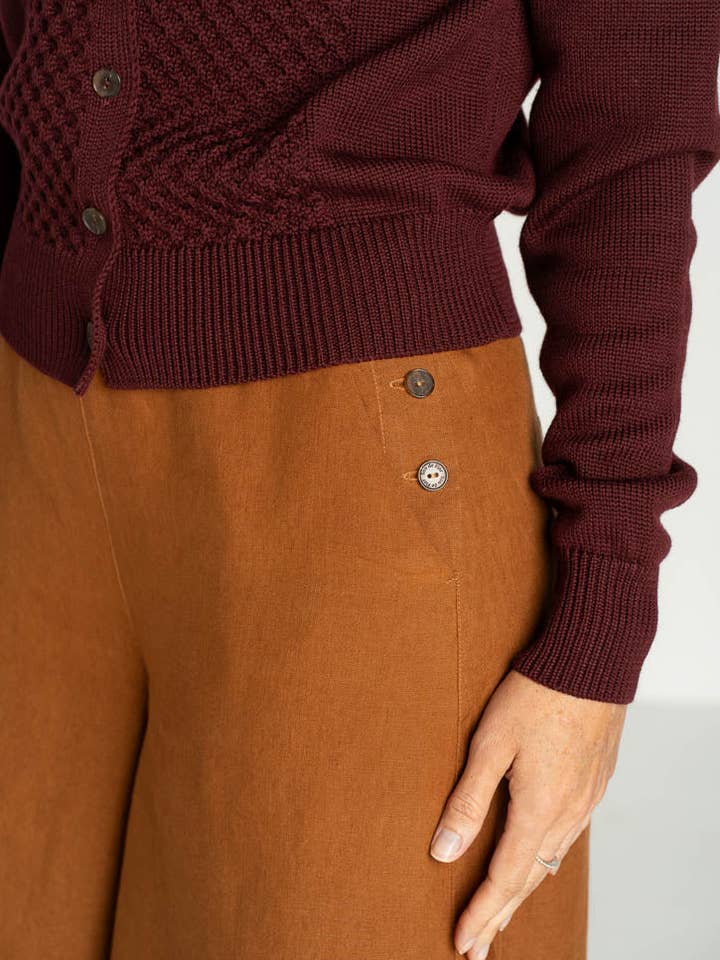 Son de Flor - Wholesale Pants - Women's - Maxi Catherine Trousers, Warm Brown4