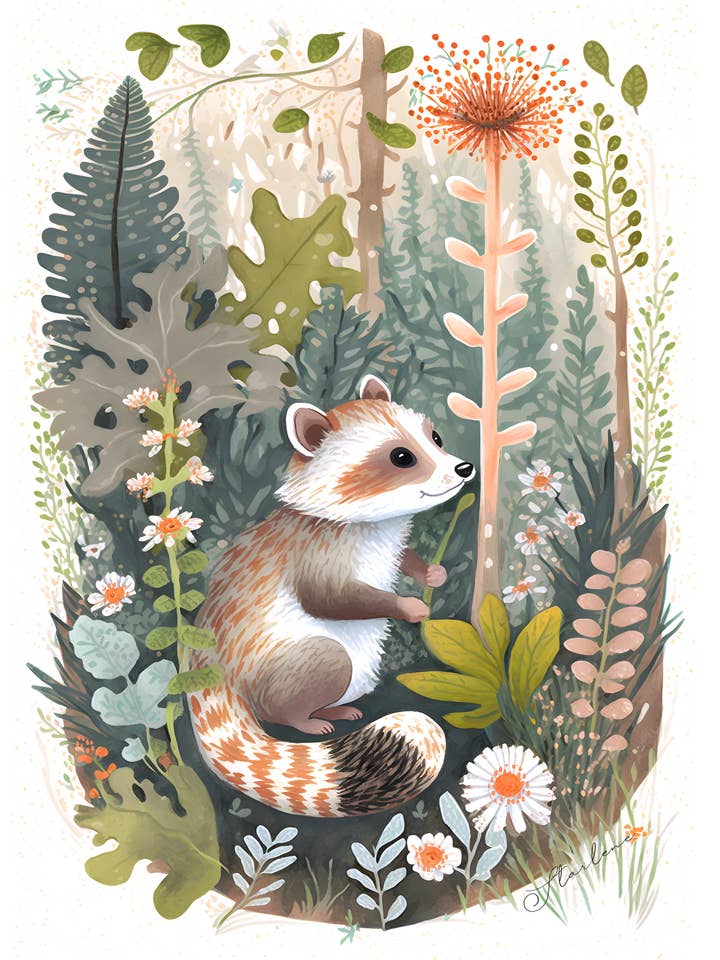 Woodland Nursery Print, Red Panda Forest, Kid's Wall Decor for wholesale by Starlene Designs
