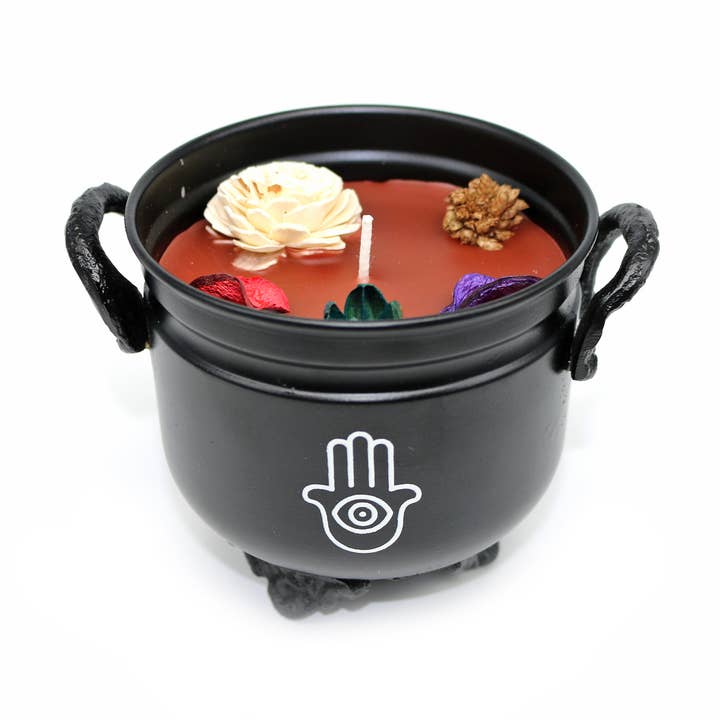 Palo Santo/Hamsa handkitteljus (11,5 oz) för wholesale av Designs by Deekay Inc.