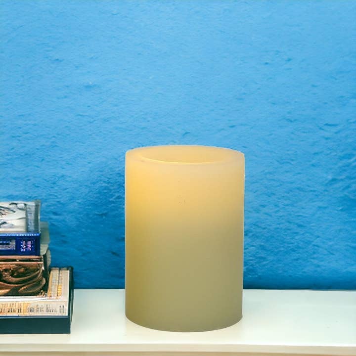 HomeRoots – wholesale Flameless candle – 4" Ivory Flameless Pillar Candle