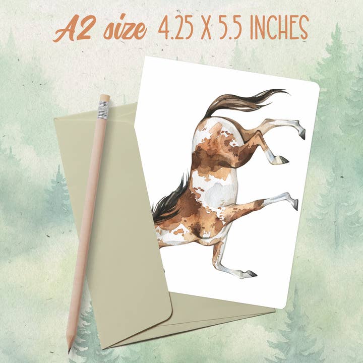 Handmade mustang horse greeting card for wholesale by Soul Familiar