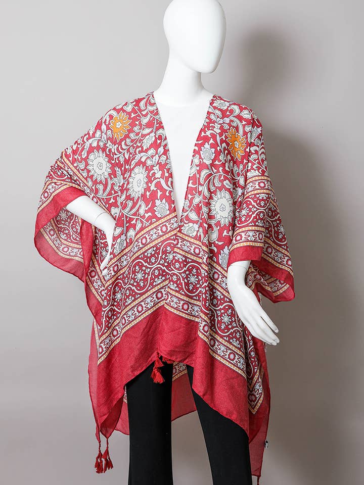 Leto Accessories – wholesale Kimono - Dam – Touch av Morroco Tapestry Tassel Kimono 🌼9