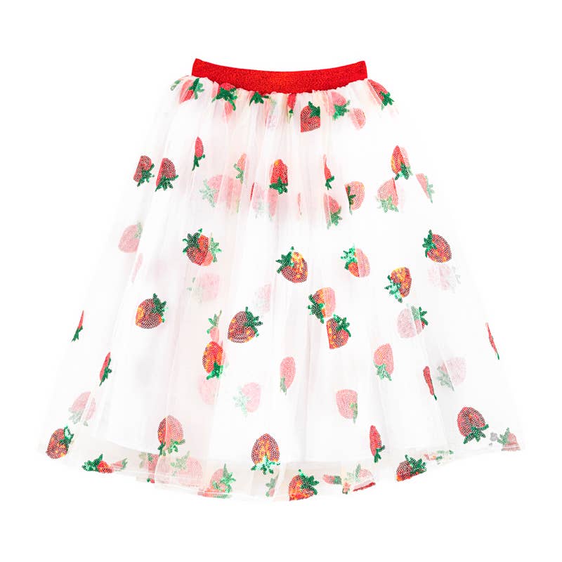 Ratatam! - Wholesale Skirt - Kids - Long strawberry sequin petticoat – Red2