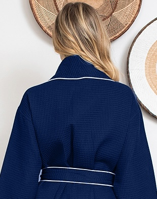Lotus Linen – wholesale Robe – Women's – Knee-Length Waffle Robe for Women17