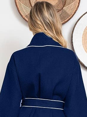 Lotus Linen - Wholesale Robe – Women's - Knee-Length Waffle Robe for Women20
