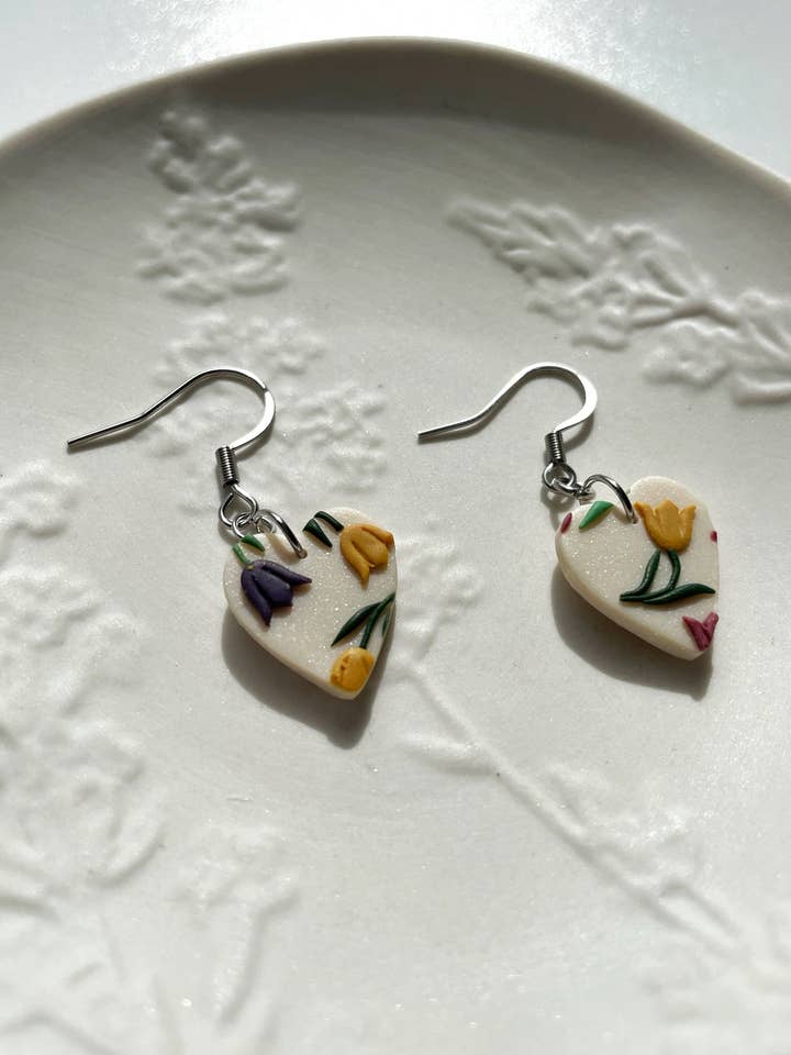 Amsterdam Mini Heart Earrings for wholesale by Emily C Designs