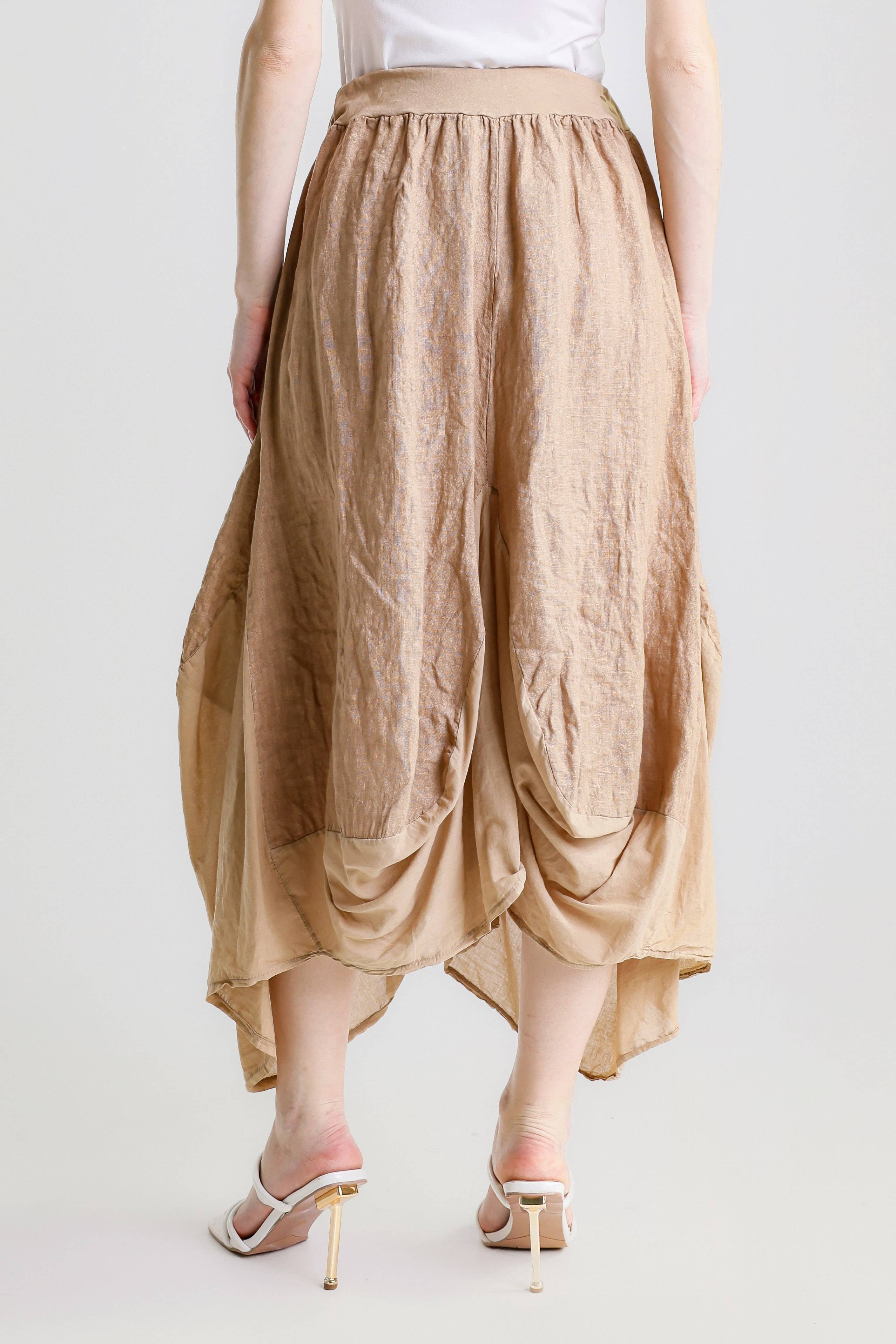 TINA Stephens Italy/Tees By Tina - Wholesale Skirt - Women's - Brenna Cotton/Linen Bunched Pocket Skirt (SL102W)47