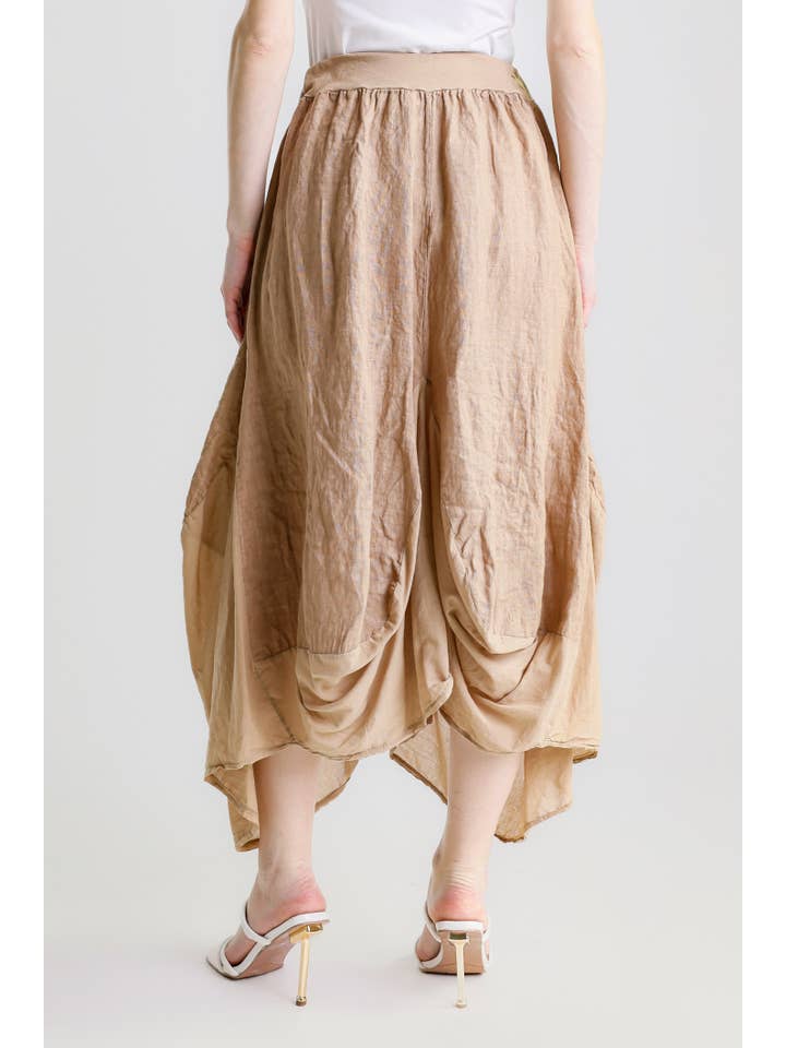 TINA Stephens Italy/Tees By Tina - Wholesale Skirt - Women's - Brenna Cotton/Linen Bunched Pocket Skirt (SL102W)47