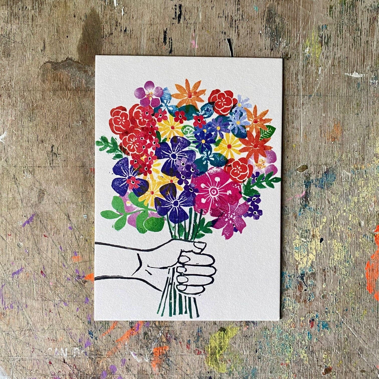 kuki - Wholesale Postcard - "Blumenstrauß" kuki Postcard Set of 101