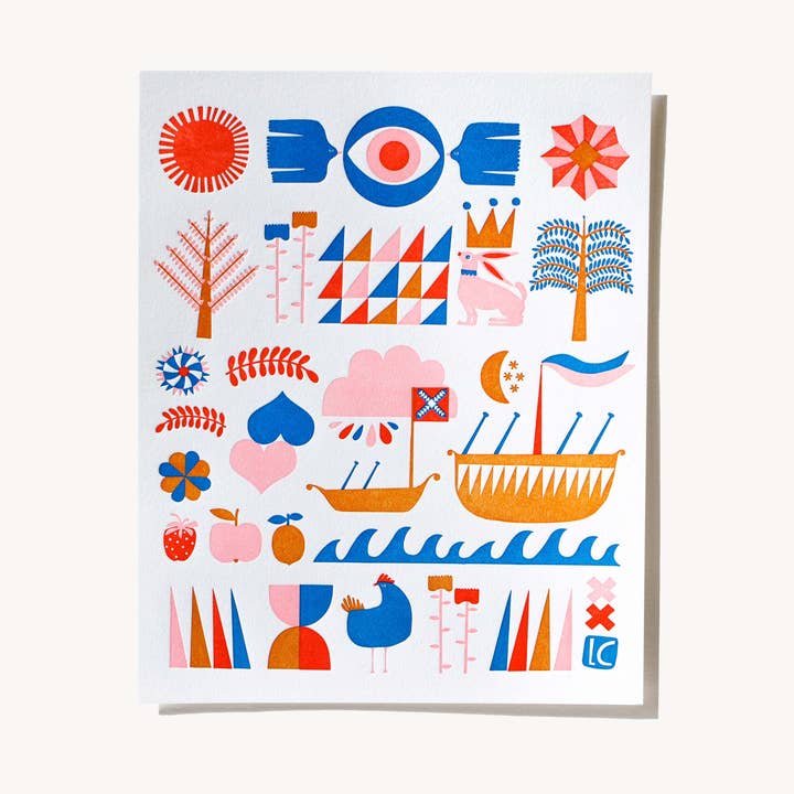 Lisa Congdon Art & Illustration - Wholesale Art Print - Voyage Letterpress Art Print 0