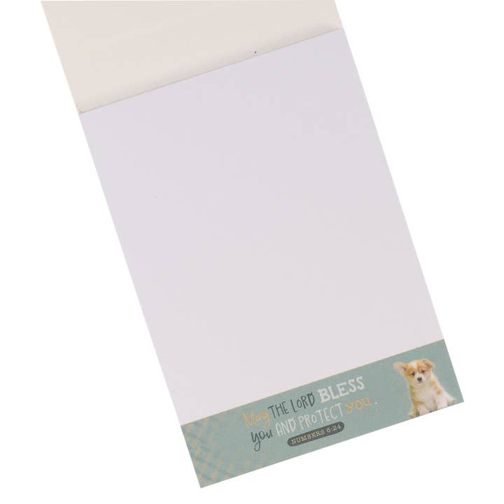 Christian Art Gifts - Wholesale Notepad - Notepad Gray Puppy May the Lord Bless You Num. 6:241