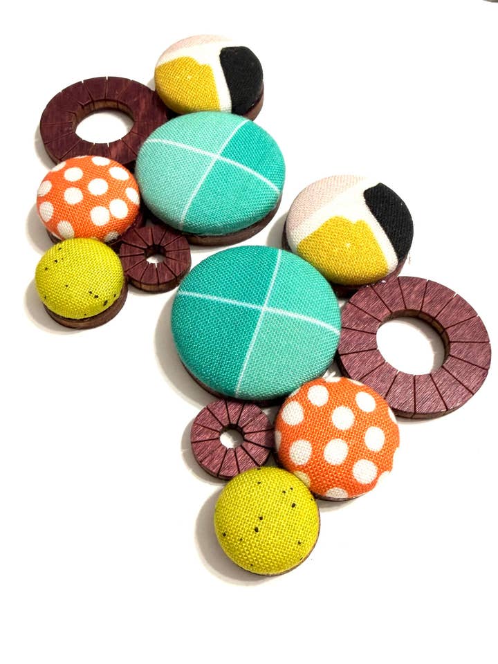 Brincos Vine - Ameixa - Skittles por atacado de Botón de Azúcar