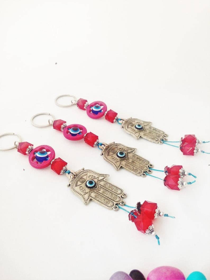 Evileyefavor – wholesale Nyckelringar - Dam – Hamsa grekisk nazarpärla, Lucky Evil Eye nyckelring2