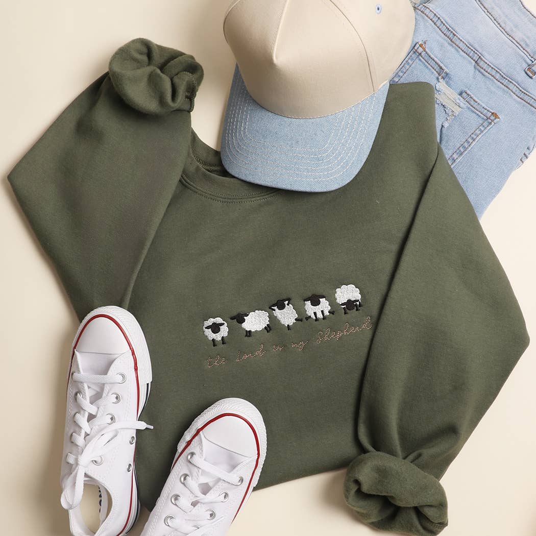 Fashion City - Wholesale Sweatshirt - Unisex - The Lord Is My Shepherd Embroidered Heavyweight Sweatshirt7