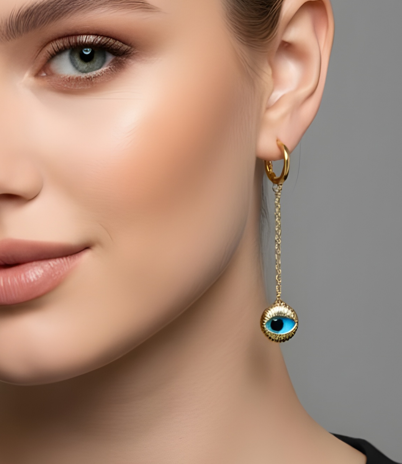 PHOEBE´S - Wholesale Dangle Earrings - 18K Gold-Plated Earrings with a Protective Eye Amulet0