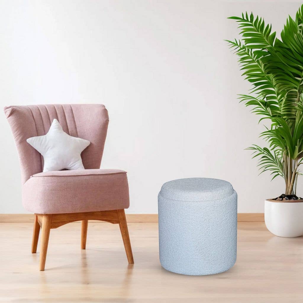 Aria Home – Großhandel Polsterhocker – Aria Home Boucle Tablett-Top getuftete Ottomane Kollektion, Schwarz, 1-teilig, 43 x 38 x 38 cm5