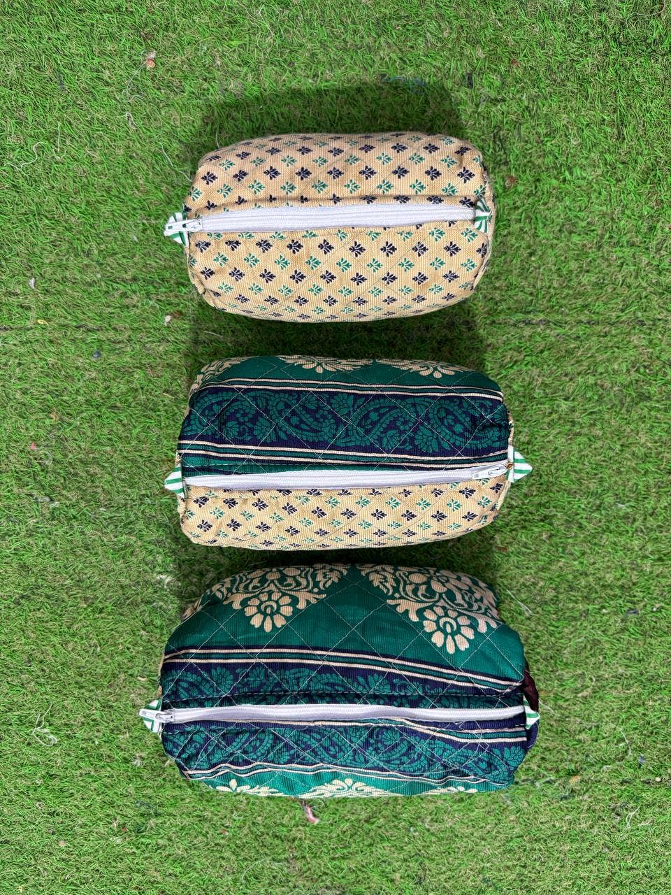 GYPSY STUDIO – wholesale Make-up/cosmetic bag – Silk Quilted 3 pcs Cosmetic Bag Set Woman's Travel Handbags1