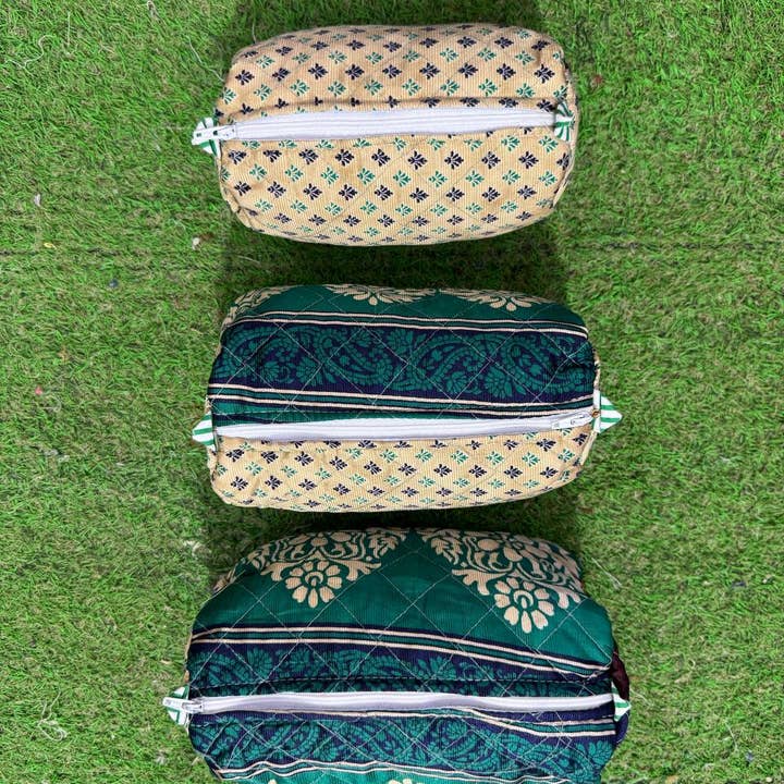 GYPSY STUDIO ā wholesale Make-up/cosmetic bag ā Silk Quilted 3 pcs Cosmetic Bag Set Woman's Travel Handbags1