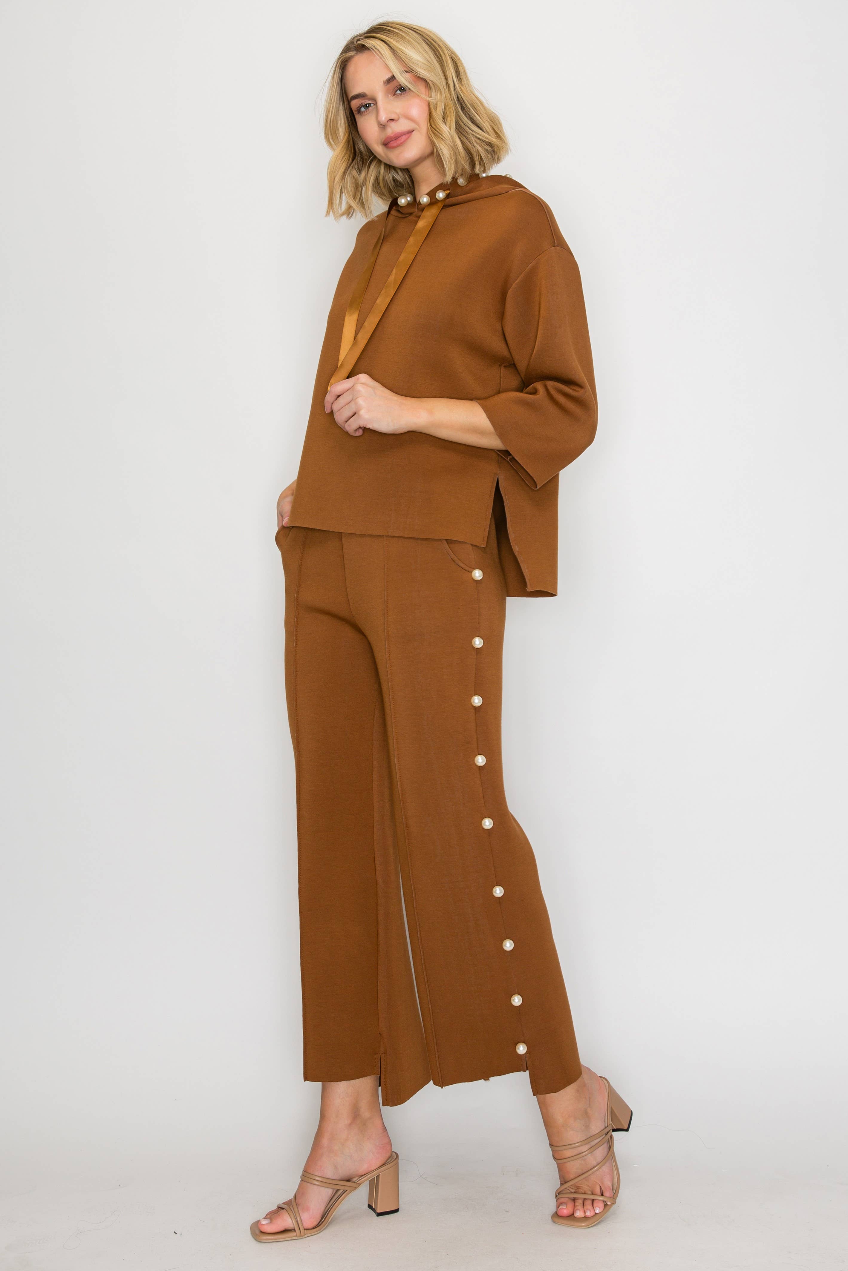 Joh Apparel – Großhandel Hose – Damen – Farrah French Scuba Pearl Lange Hose50