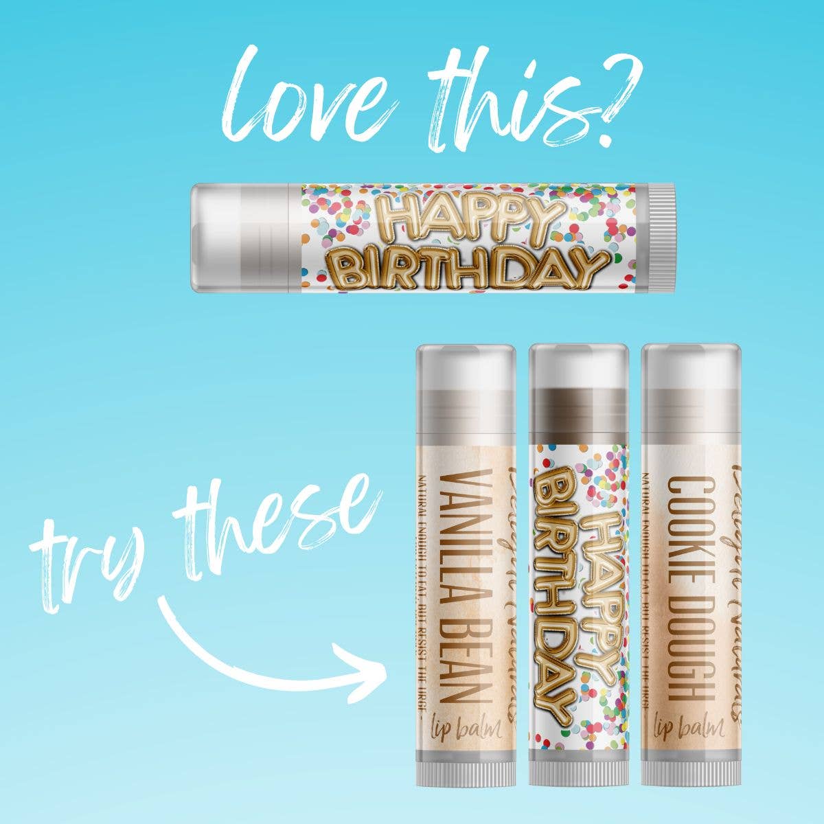 Delight Naturals - Wholesale Lip Balm - Birthday Cake Lip Balm (Vanilla)3