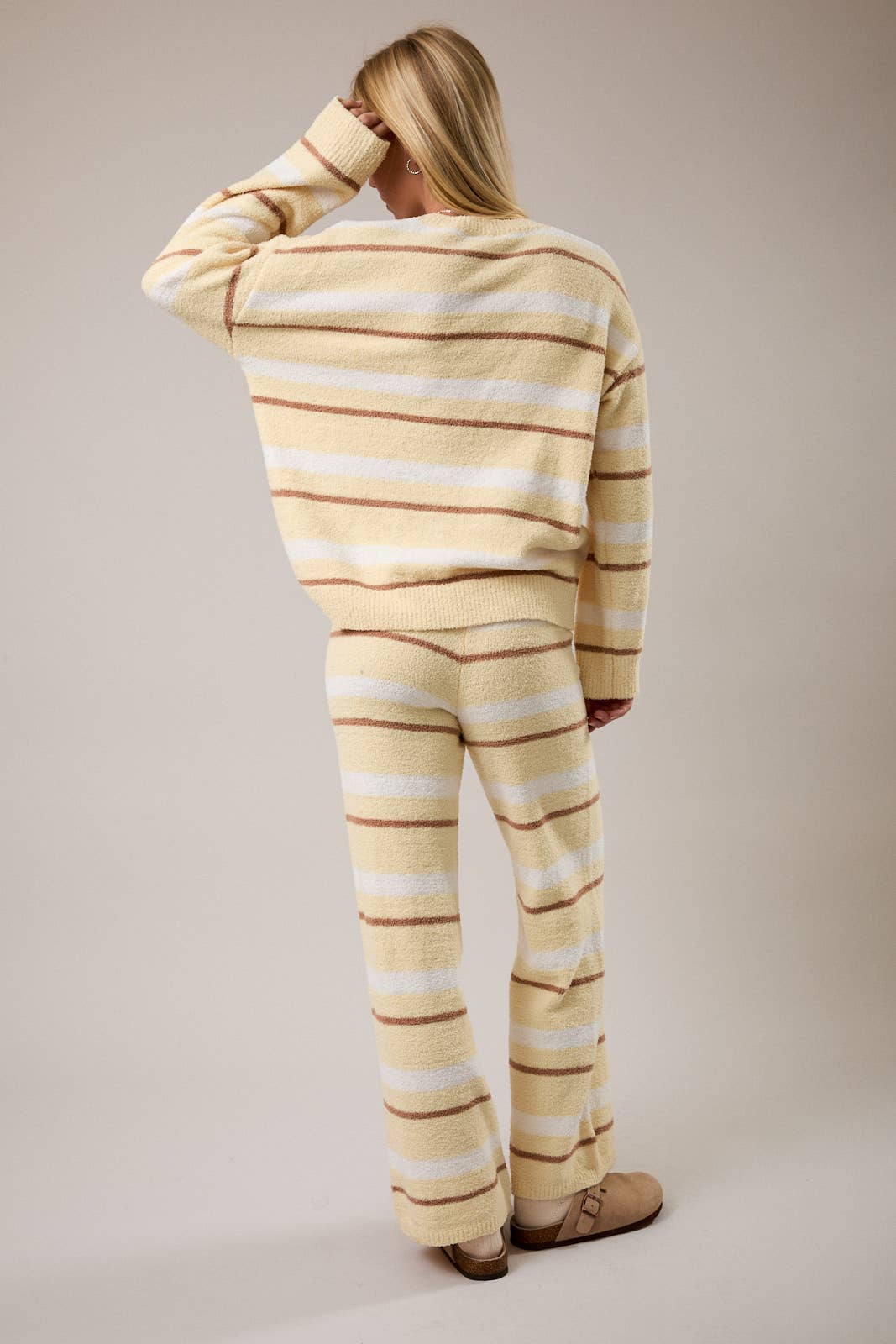 LE LIS - Wholesale Lounge Set - Women's - LONG SLEEVE STRIPE SWEATER TOP WITH WIDE LEG SWEATER PANTS20