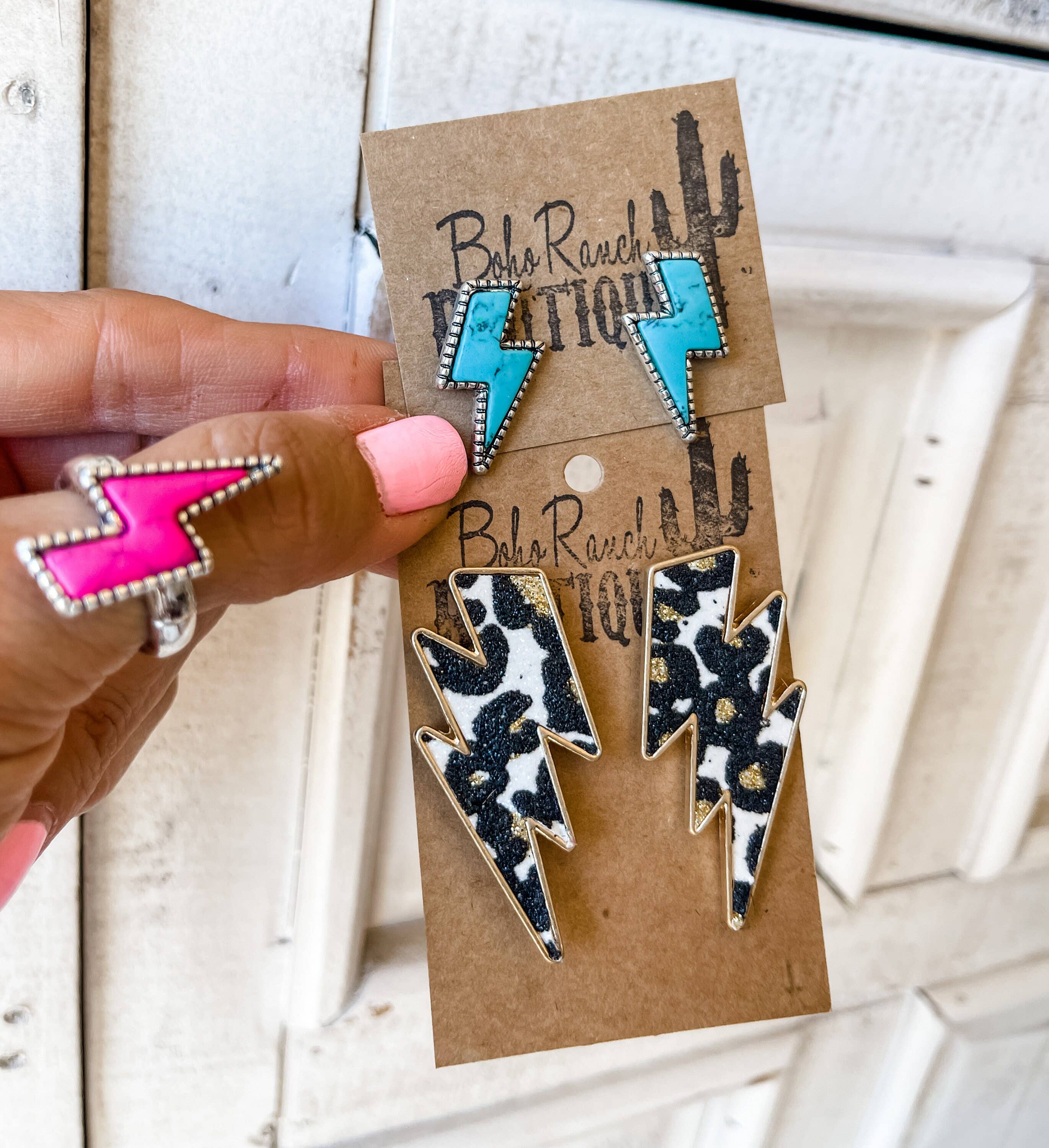 Boho Ranch Shop - Wholesale Stud/Post Earrings - Western Thunderbolt Lighting Bolt Earring Earrings5