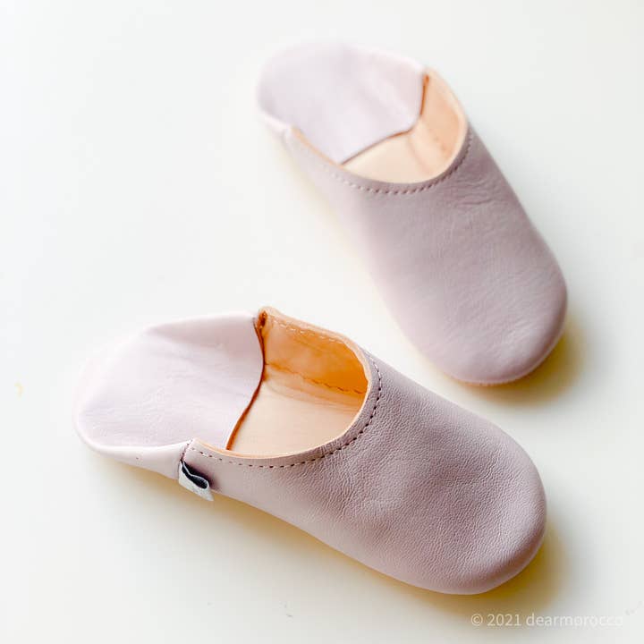 dear Morocco - Wholesale Slippers - Kids - Moroccan leather Slipper Babouche for Kids // Lila