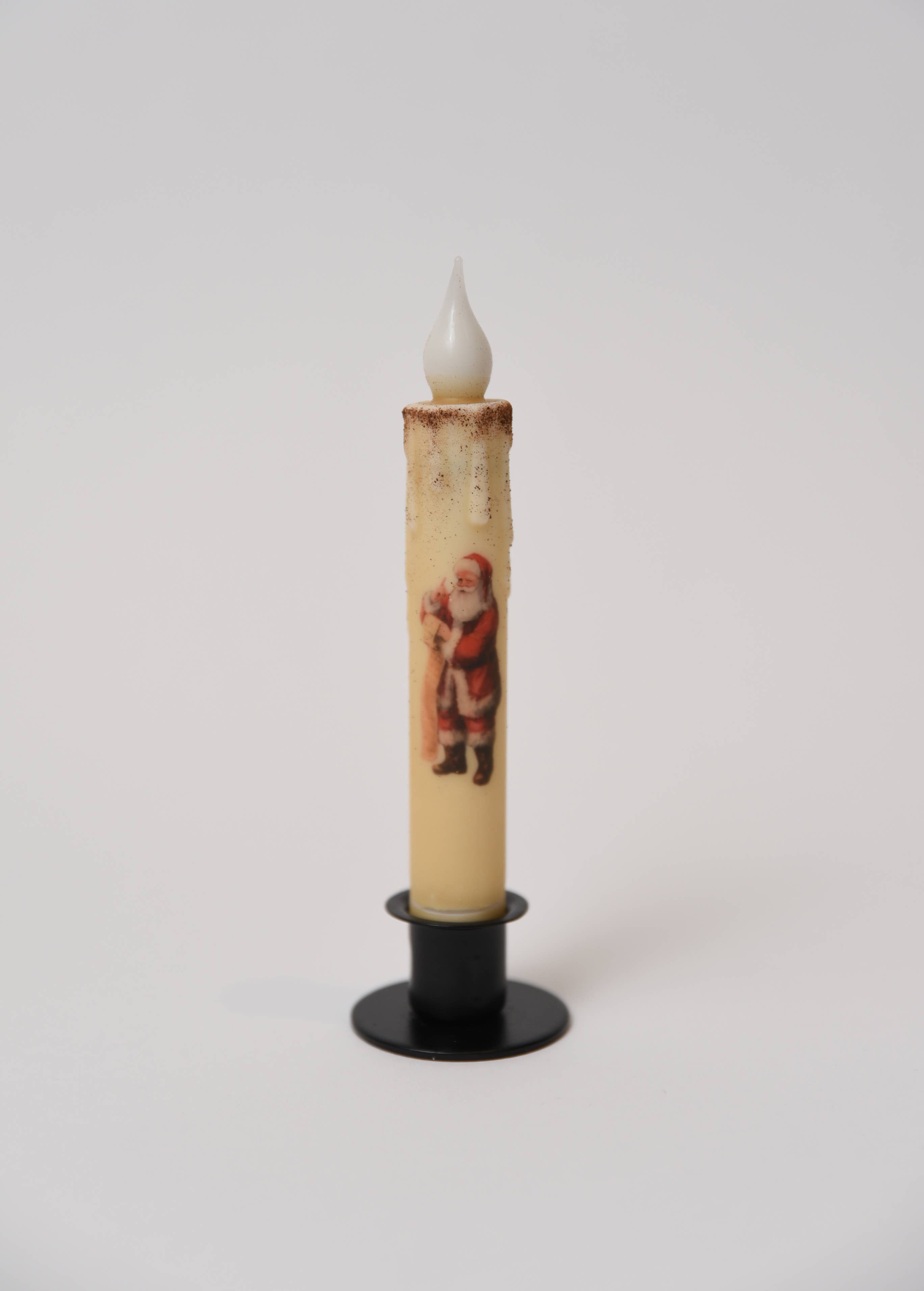 LMS Wholesale - Vente Bougie sans flamme - Bougie effilée à minuterie LED « Vérification deux fois » du Père Noël1