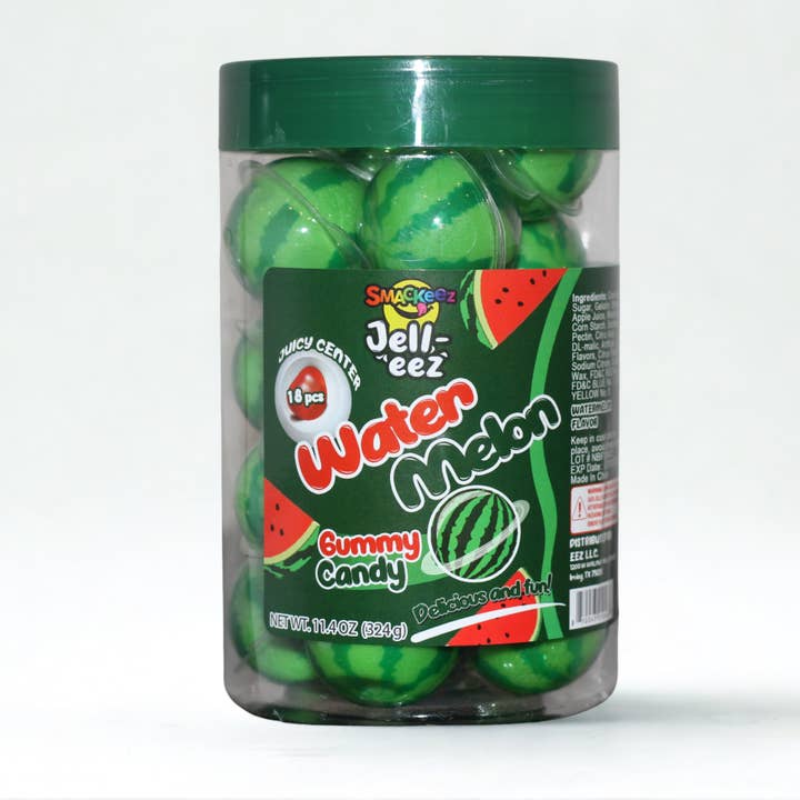 BONBONS GOMMEUX PASTÈQUE CŒUR JUTEUX-18 PIÈCES pour la vente par Candy Zone Inc