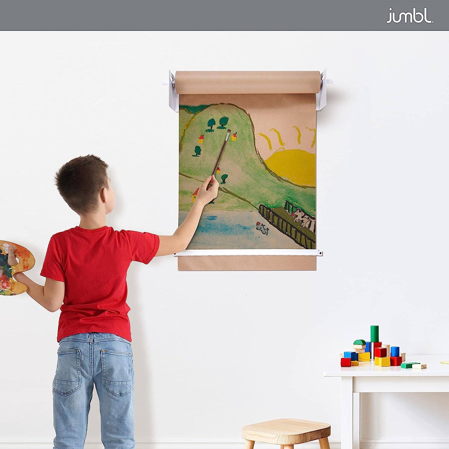 Jumbl – wholesale Paper towels – Wall Mounted Kraft Paper Dispenser with Cutter (White)18