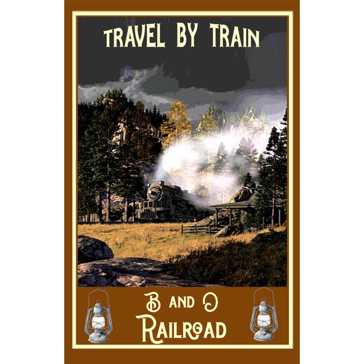 Travel By Train B & O Railroad Train Travel Poster 16 x 24 for wholesale by BMS BIZ